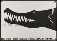 1t331 CROCODILE DUNDEE II Polish 27x38 1989 Hogan & Kozlowski, NYC skyline in teeth by Wasilewski!