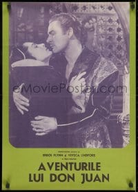 1t020 ADVENTURES OF DON JUAN Romanian 1949 Errol Flynn, sexy Viveca Lindfors, green border!