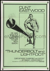 1t006 THUNDERBOLT & LIGHTFOOT South African 1974 McGinnis artwork of Clint Eastwood with HUGE gun!