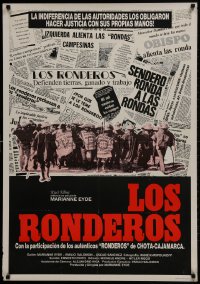 1t071 LOS RONDEROS Spanish 1987 Peruvian political documentary, cool newspaper design!