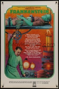 1w035 FRANKENSTEIN 30x45 advertising poster 1974 cool Melo art of the monster and Doctor!