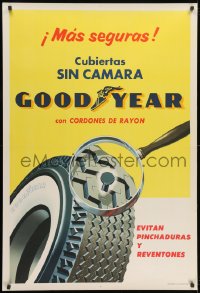 1w021 GOODYEAR nail style 30x44 Argentinean advertising poster 1950s cool vintage art!