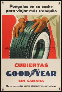 1w025 GOODYEAR white suit style 29x44 Argentinean advertising poster 1950s cool vintage art!