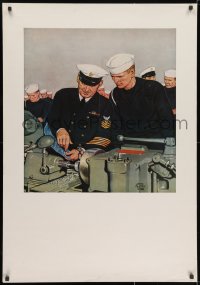 1w078 JOHN FALTER 28x40 WWII war poster 1940s great Navy Naval artwork of officer and sailors!