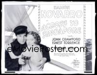 1x002 ACROSS TO SINGAPORE 11x14 negative 1928 title card image of Joan Crawford & Ramon Novarro!