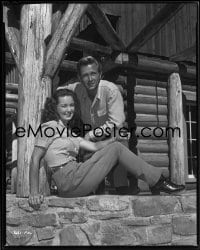 1x025 CANYON PASSAGE 8x10 negative 1945 Lloyd Bridges & Patricia Roc sitting on rock wall!
