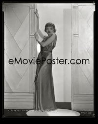 1x034 CLAUDETTE COLBERT 8x10 negative 1930s full-length Paramount high fashion studio portrait!