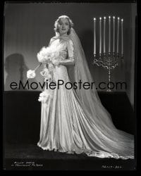 1x047 ELLEN DREW 8x10 negative 1930s Paramount studio portrait in beautiful bridal gown!