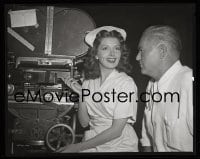 1x074 JANE ADAMS 8x10 negative 1945 candid by camera & director on the set of House of Dracula!