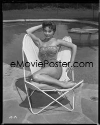 1x077 JEANNE CRAIN 8x10 negative 1940s sexy bathing suit portrait lounging by swimming pool!