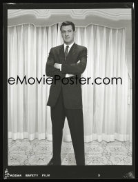 1x163 ROCK HUDSON 4x5 negative 1961 full-length portrait in suit & tie with his arms crossed!