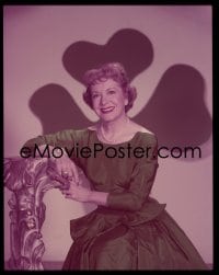 1x357 GRACIE ALLEN 4x5 transparency 1950s smiling portrait over shamrock shadow background!