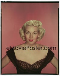 1x206 LANA TURNER 8x10 transparency 1950s head & shoulders portrait in sexy low-cut lace top!