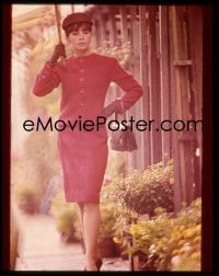 1x296 LESLIE CARON group of 2 4x5 transparencies 1960s & 1977 on sidewalk & as Nazimova in Valentino!