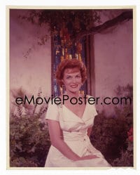1x384 RARE BREED 4x5 transparency 1966 great smiling seated portrait of pretty Maureen O'Hara!