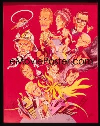 1x312 TOWERING INFERNO group of 2 4x5 transparencies 1974 B. Bentovoxi art of cast McQueen & cast!