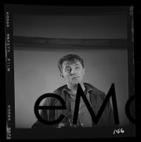 1x178 THUNDER ROAD group of 8 2x2 negatives 1958 mostly candids of Robert Mitchum with gun!