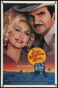 1y086 BEST LITTLE WHOREHOUSE IN TEXAS advance 1sh 1982 close-up of Burt Reynolds & Dolly Parton!