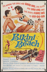 1y097 BIKINI BEACH 1sh 1964 Frankie Avalon, Annette Funicello, sexy Martha Hyer!