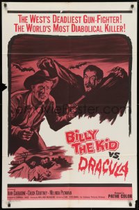 1y100 BILLY THE KID VS. DRACULA 1sh 1965 John Carradine as the vampire, Plowman, cool horror art!