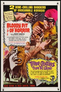 1y114 BLOODY PIT OF HORROR/TERROR-CREATURES FROM GRAVE 1sh 1967 bone-chilling, unbearable horror!