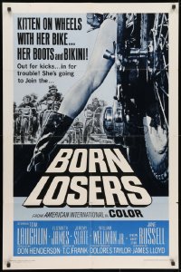 1y121 BORN LOSERS 1sh 1967 Tom Laughlin directs and stars as Billy Jack, sexy motorcycle art!