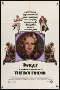 1y122 BOY FRIEND 1sh 1971 Russell, great images of Twiggy, Tommy Tune, dancers on white background
