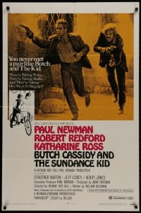 1y144 BUTCH CASSIDY & THE SUNDANCE KID style B 1sh 1969 Paul Newman, Robert Redford, Ross!
