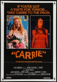 1y155 CARRIE 1sh 1976 Stephen King, Sissy Spacek before and after her bloodbath at the prom!