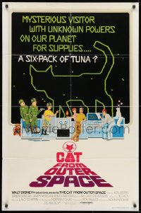1y162 CAT FROM OUTER SPACE 1sh 1978 Walt Disney sci-fi, wacky art of alien feline & cast!