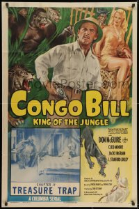 1y203 CONGO BILL chapter 14 1sh 1948 Don McGuire as the King of the Jungle, sexy Cleo Moore!