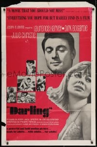 1y221 DARLING 1sh 1965 Julie Christie, Laurence Harvey, Dirk Bogarde, John Schlesinger!