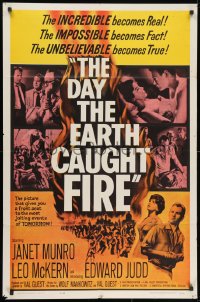 1y226 DAY THE EARTH CAUGHT FIRE 1sh 1962 Val Guest sci-fi, most jolting events of tomorrow!
