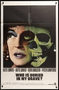 1y230 DEAD RINGER 1sh 1964 creepy close up of skull & Bette Davis, Who Is Buried In My Grave!