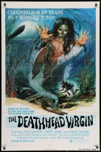 1y235 DEATHHEAD VIRGIN 1sh 1974 art of sexy naked girl with monster head underwater by Chet Collom!