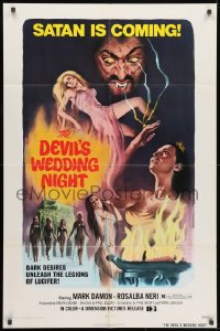 1y242 DEVIL'S WEDDING NIGHT 1sh 1973 art of naked countess who bathed in 600 virgins' blood!