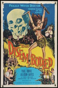 1y248 DISEMBODIED 1sh 1957 artwork of super sexy female voodoo witch doctor Allison Hayes!
