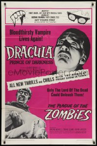 1y261 DRACULA PRINCE OF DARKNESS/PLAGUE OF THE ZOMBIES 1sh 1966 bloodsuckers & undead double-bill!