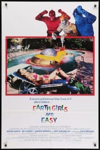 1y272 EARTH GIRLS ARE EASY int'l 1sh 1989 different Geena Davis in bikini & Goldblum, top cast!