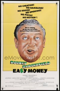 1y275 EASY MONEY 1sh 1983 wacky headshot artwork of screwball Rodney Dangerfield!
