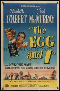 1y277 EGG & I 1sh 1947 Claudette Colbert, MacMurray, first Ma & Pa Kettle, by Betty MacDonald!