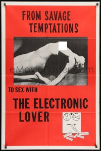 1y278 ELECTRONIC LOVER 1sh 1966 wild sci-fi image of completely naked woman and wacky art!