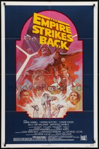 1y282 EMPIRE STRIKES BACK NSS style 1sh R1982 George Lucas sci-fi classic, cool artwork by Tom Jung!