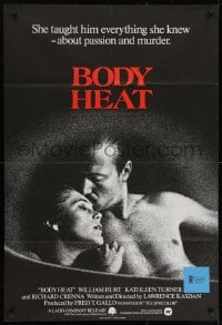 1y119 BODY HEAT English 1sh 1982 great image of sexy Kathleen Turner & barechested William Hurt!