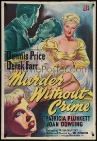 1y594 MURDER WITHOUT CRIME English 1sh 1950 Dennis Price, Derek Farr, Patricia Plunkett, ultra-rare!
