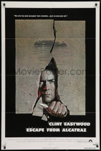 1y287 ESCAPE FROM ALCATRAZ 1sh 1979 Eastwood busting out by Lettick, but missing his signature!