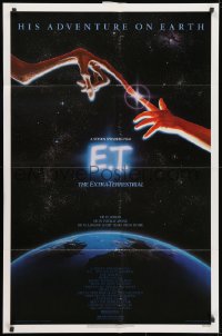 1y270 E.T. THE EXTRA TERRESTRIAL studio style 1sh 1982 Drew Barrymore, Steven Spielberg, Alvin art!