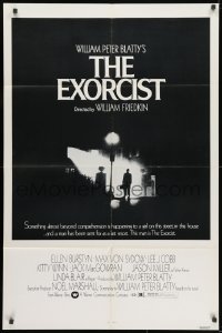 1y295 EXORCIST b/w style 1sh 1974 Friedkin, Von Sydow, horror classic from William Peter Blatty!