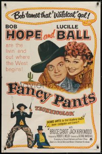 1y298 FANCY PANTS 1sh R1962 Lucille Ball & wacky cowboy Bob Hope are driving the west wild!