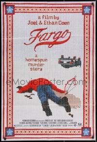 1y301 FARGO DS 1sh 1996 a homespun murder story from Coen Brothers, Dormand, needlepoint design!